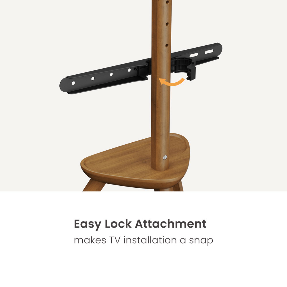 LUMI Wholesale 45 To 65 Inch Flat Screen Studio Mount 3 Legs Wood Universal Easel Tripod LED Mobile TV Floor Stand With Mount