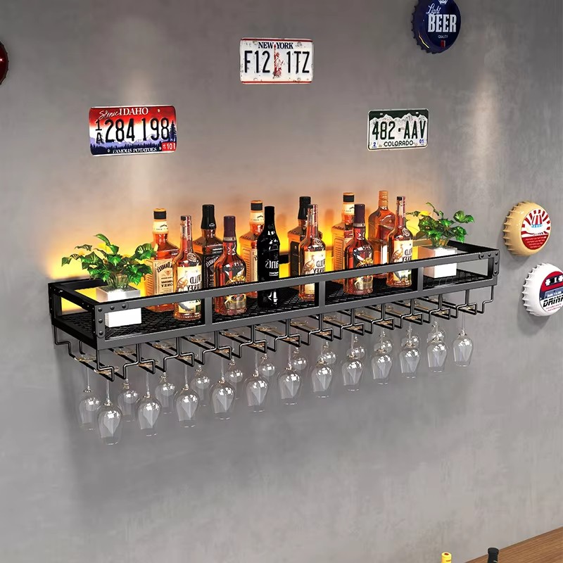 Bar Wall-mounted Wine Rack Living Room Wine Cabinet Wine Rack Hanging Cup Holder Made in China