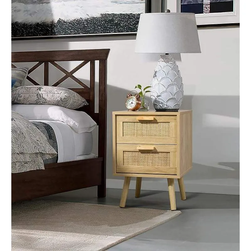 Modern White Nightstand detail 2