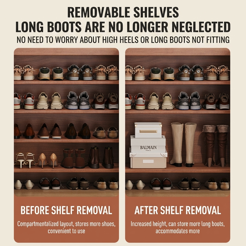 E0-grade Eco-friendly Plywood 4door Standalone Shoe Cabinetmoisture-resistant And Wear-resistantsuitable For Wholesale Customers