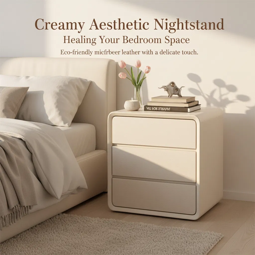 Simple Flat Top Nightstand, Lightweight Bedroom Side Organizer Furniture Bedside Table