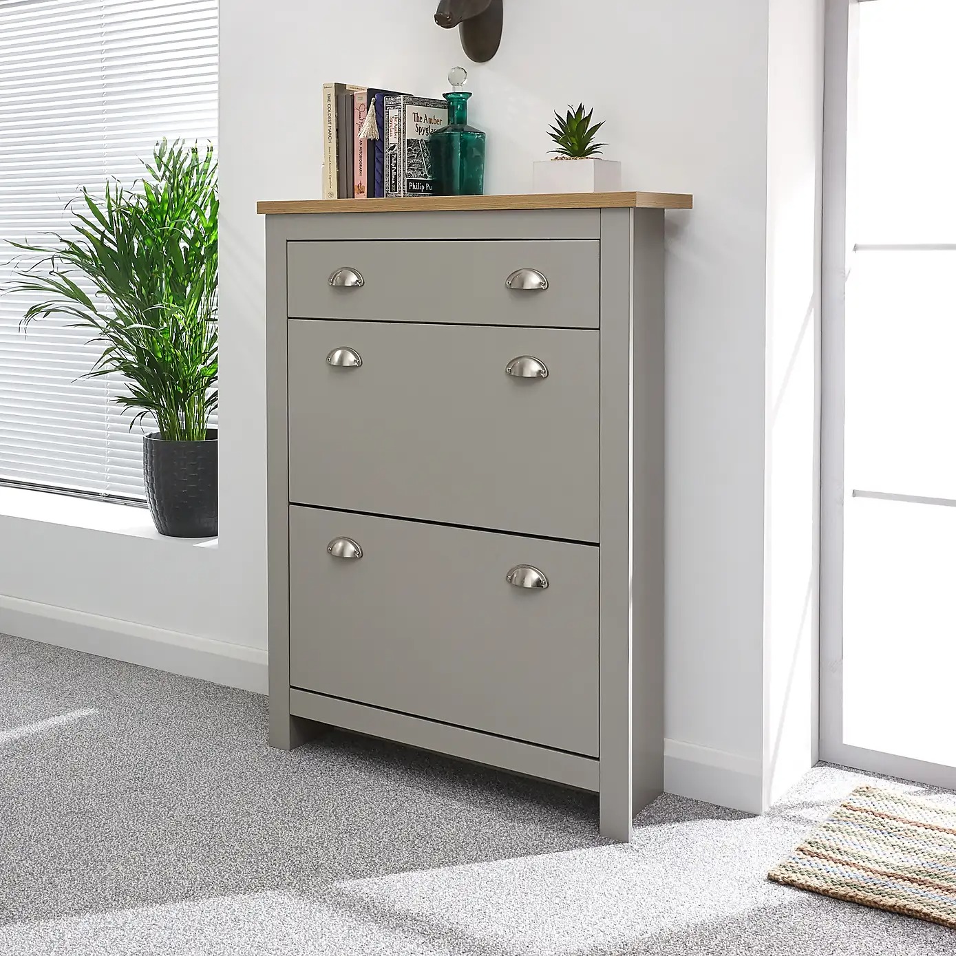 ODM Service Factory Manufacturer Shoe Storage Cabinet with 1 Drawer Fits Approx 12 Pairs of Shoes for Entryway