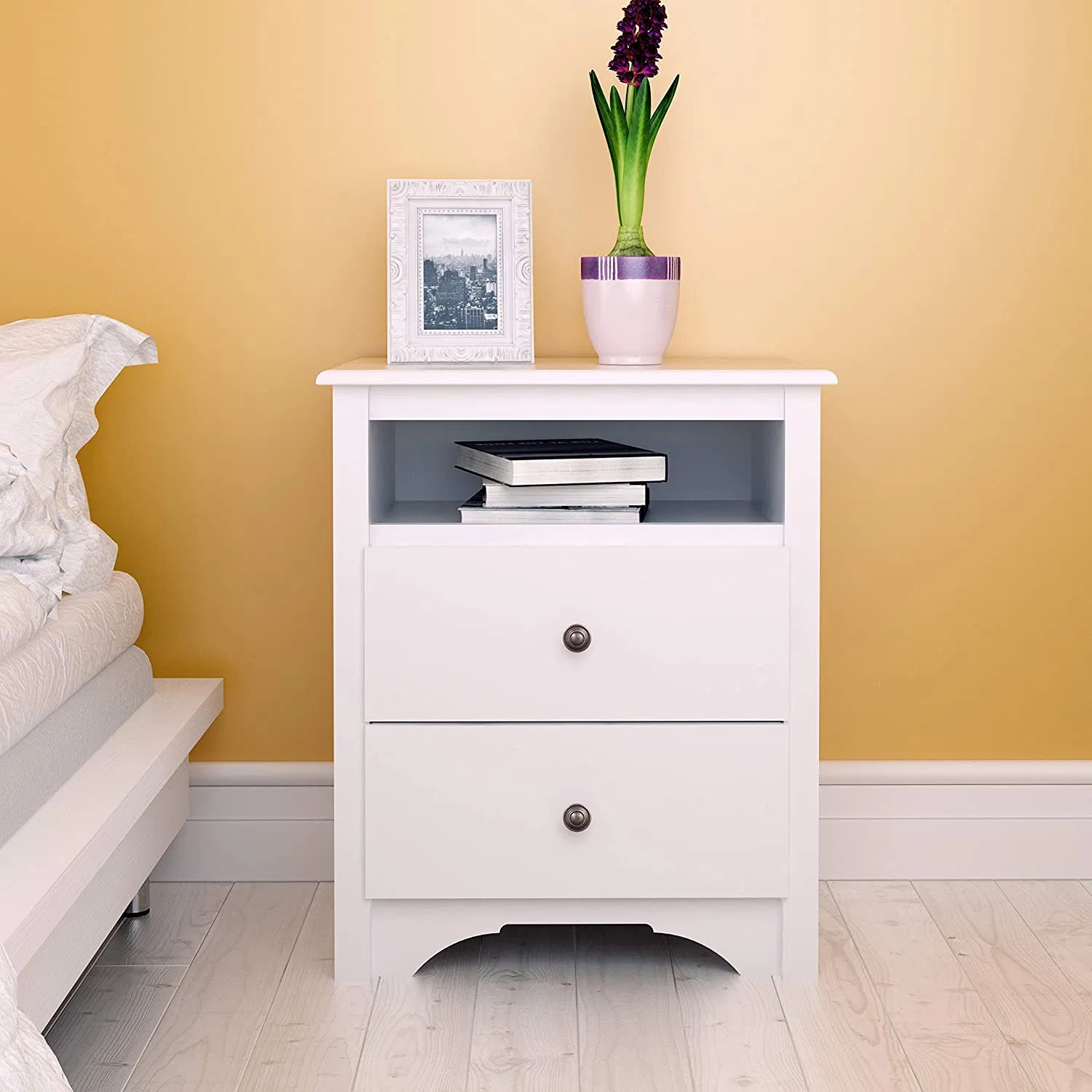 Modern Smart Bedside Table Luxury Furniture Bedroom Square Bedside Table Drawer Cabinet