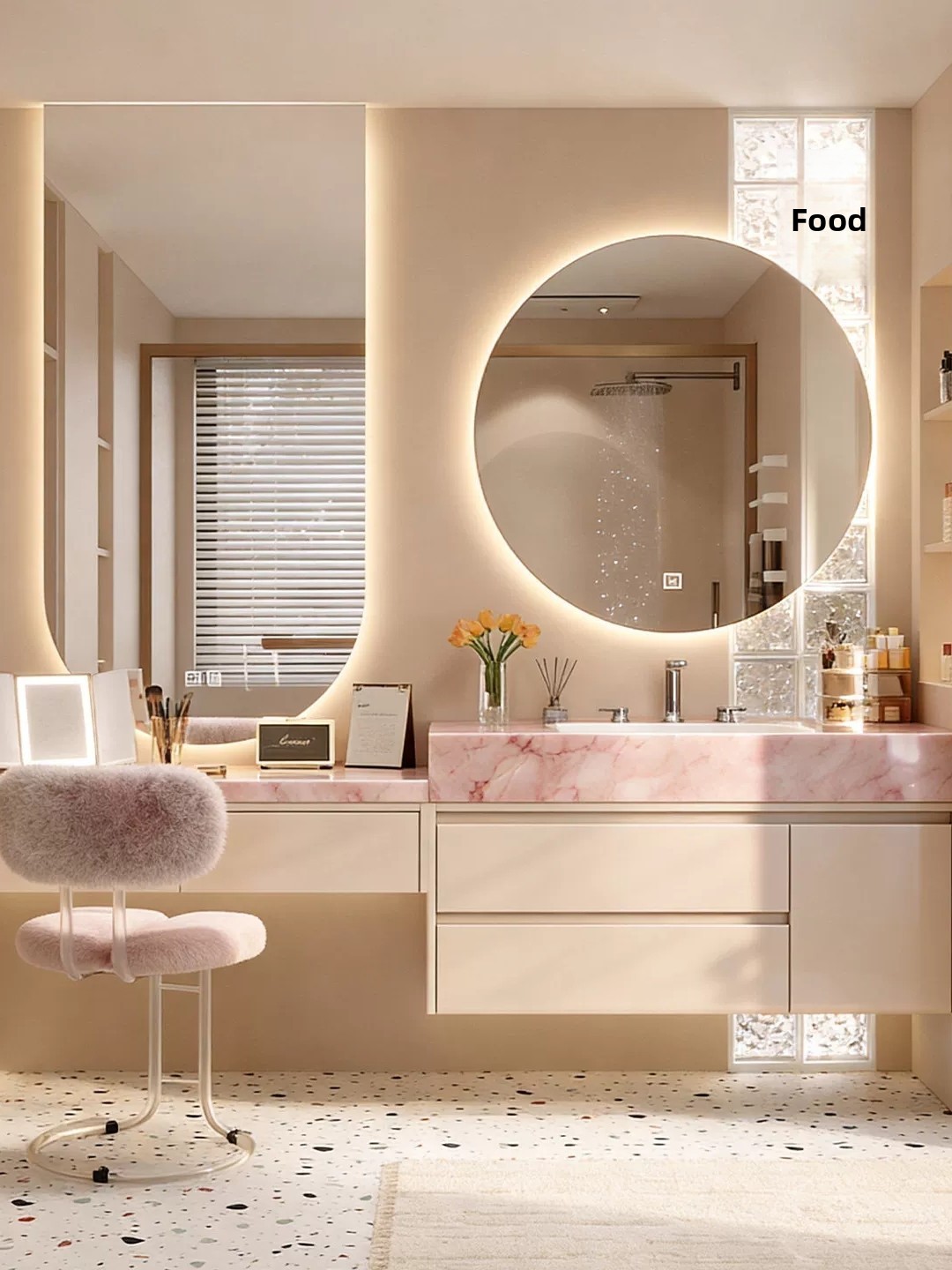 Wash Basin Modern Light Luxury Style Bathroom Cabinet Dressing Table Natural Stone Integrated Set Washstand Hand-Washing Face Basin Smart