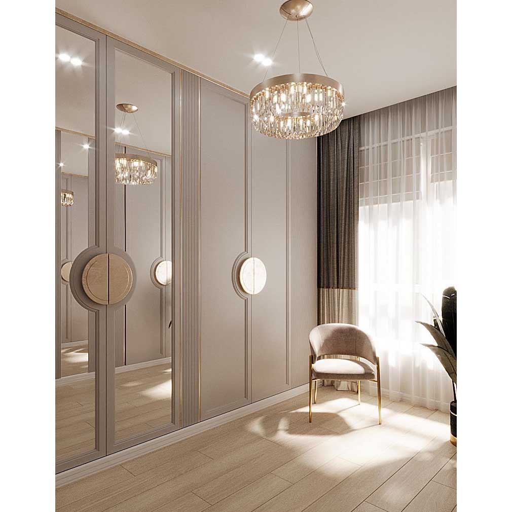 Wooden Walk-in Wardrobe With Storage Cabinet &amp; Modern Luxury Closet Glass Door Drawer Basket-Hospital Use