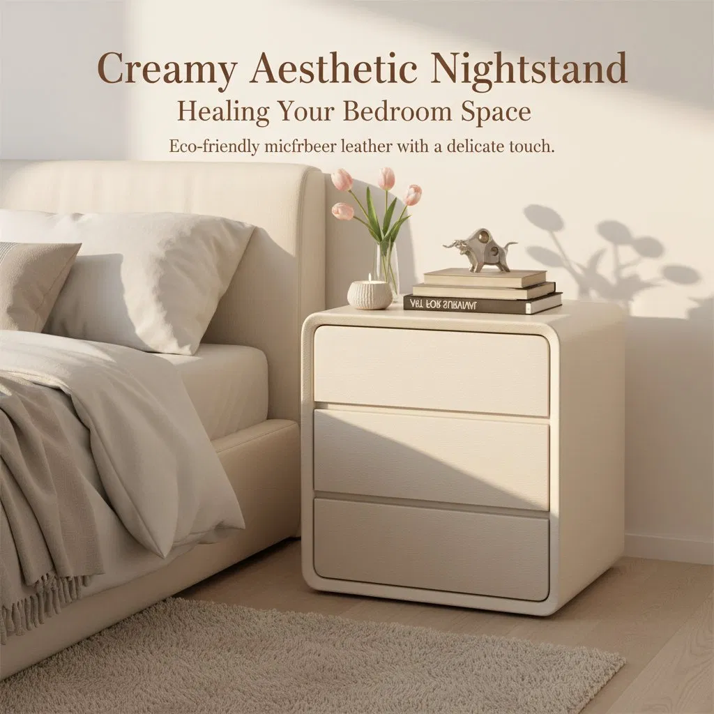 Simple Flat Top Nightstand, Lightweight Bedroom Side Organizer Furniture Bedside Table