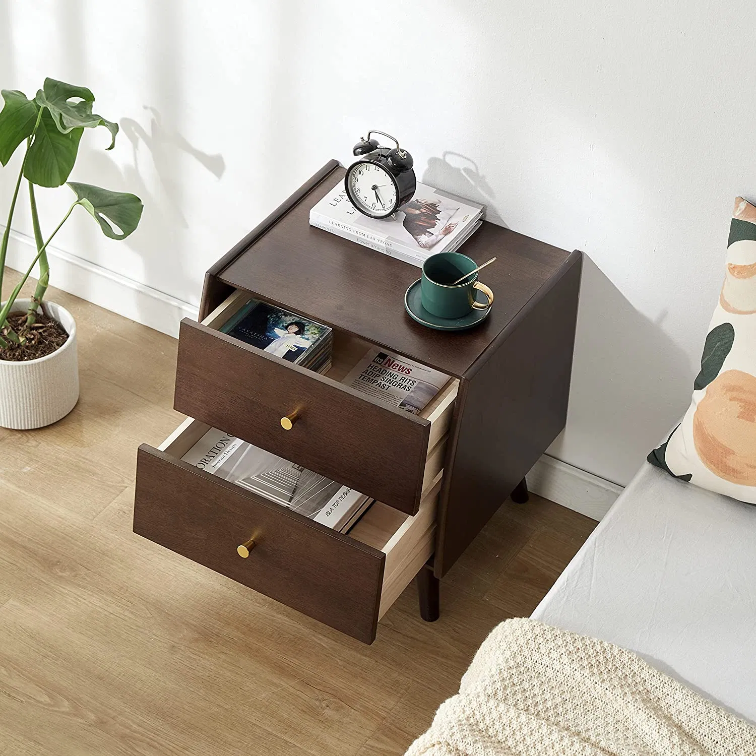 Modern Smart Bedside Table Luxury Furniture Bedroom Square Bedside Table Drawer Cabinet