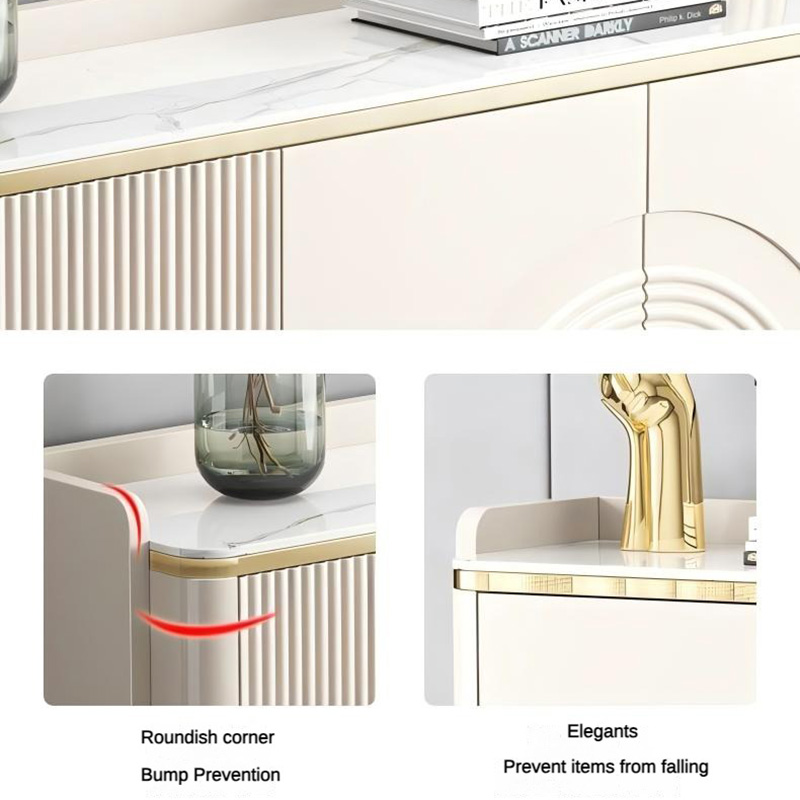 Wholesale price wooden modern light luxury design furniture shoe cabinet for living room and hotel with large storage