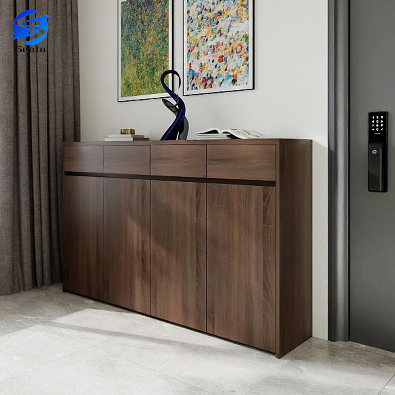 160cm Four Door With Drawer No Paint Eco Solid Wood Modern Living Room Shoe Rack High Quality Apartment Factory Direct
