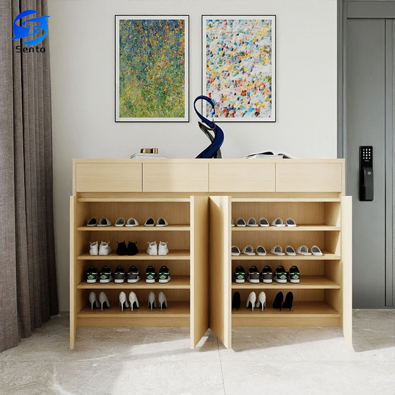 160cm Four Door With Drawer No Paint Eco Solid Wood Modern Living Room Shoe Rack High Quality Apartment Factory Direct