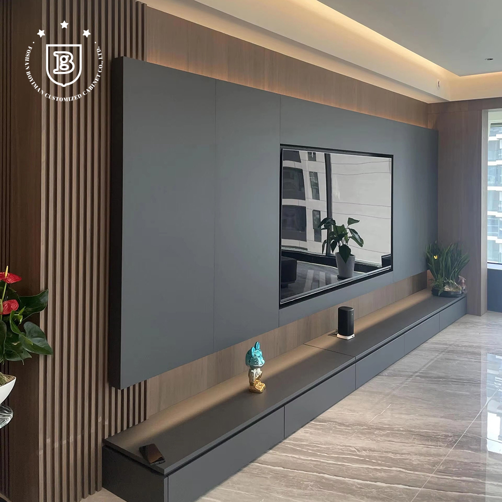 Factory Custom Living Room Furniture TV Wall TV Cabinet Modern Simple Style Embedded In The Wall Cabinet