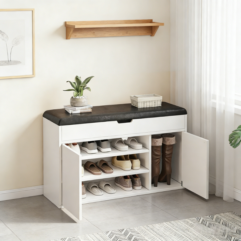Modern Minimalist Home Entryway Shoe Bench Multi-functional Storage Stool for Home Use