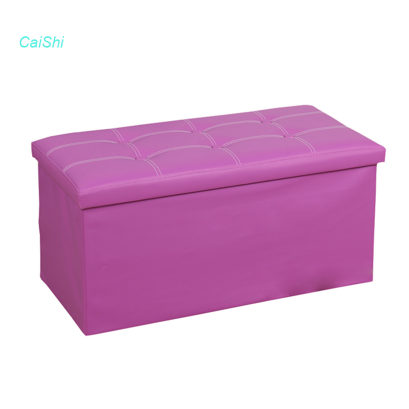 Best-selling Leather Living Room Furniture Storage Ottoman With Buckle Sofa Stool Bench