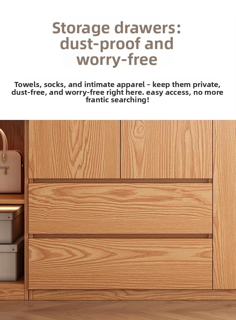 Hot Selling Portable Modern Style Freestanding Wardrobe Solid Wood Doors Eco-Friendly for Small Bedroom Hotel Apartment Hostel