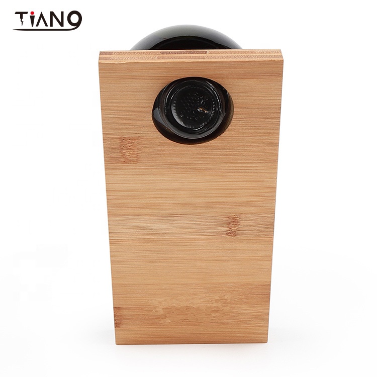 China Manufactured Simple Style Single-Layer Bamboo Wine Bottle Rack