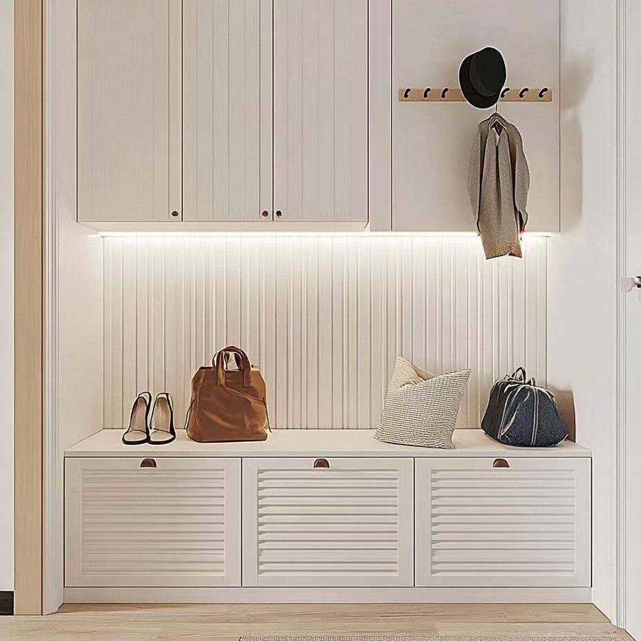 Senger Customizable Wooden Entryway Cabinet With Mirror-modern Durable Coat Rack Shoe Bench &amp; Shelf Easy Assembly For Hotel Use