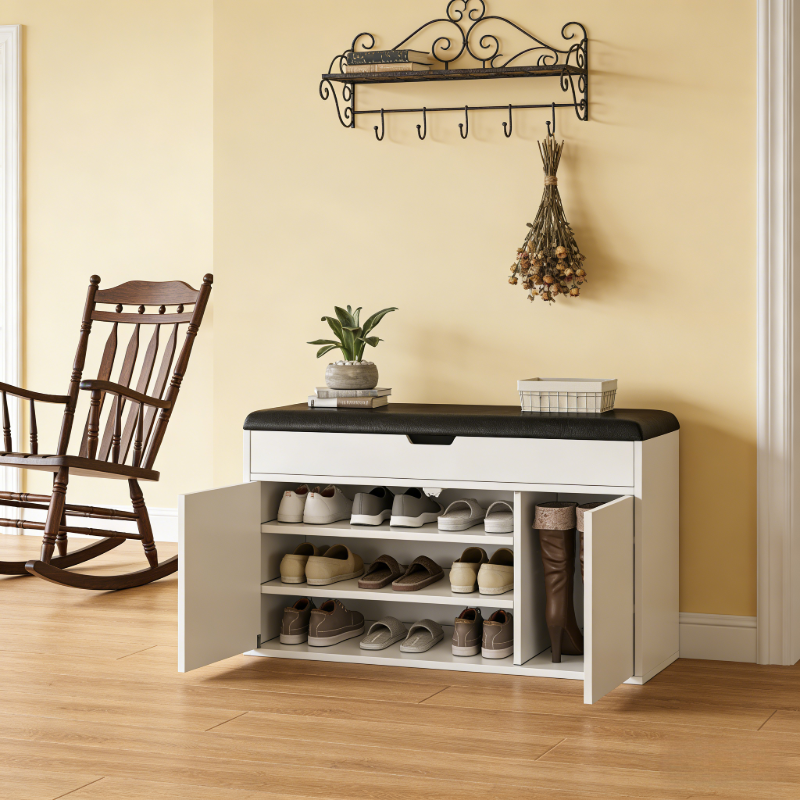Modern Minimalist Home Entryway Shoe Bench Multi-functional Storage Stool for Home Use