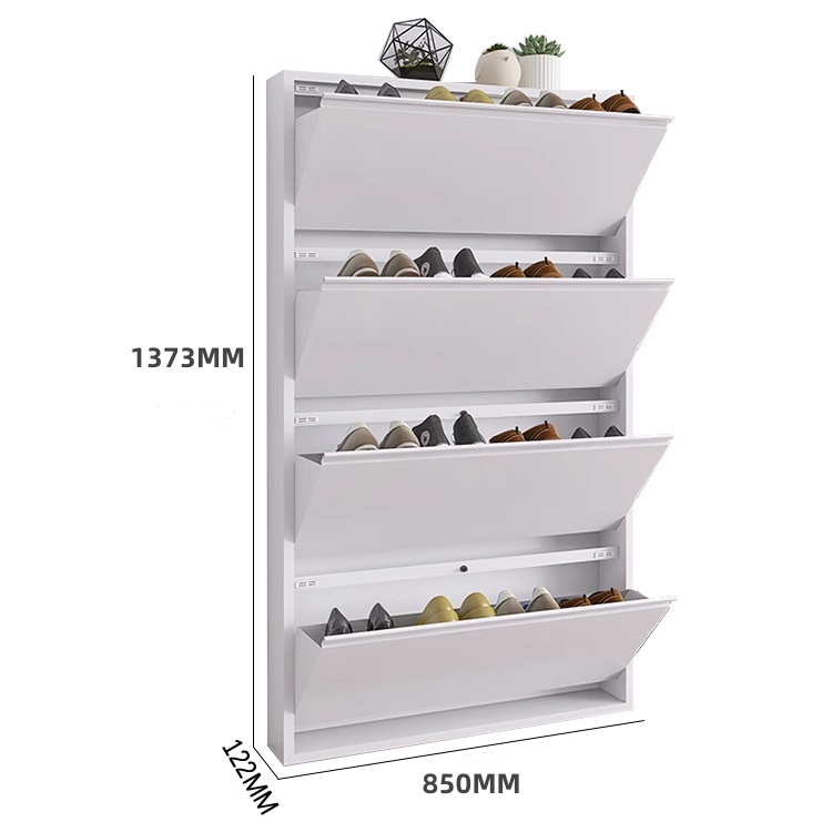 Metal Shoe Cabinet with Drawers Iron Shoe Rack Organizer Modern Shoe Cabinet Storage for Living Room Hotel