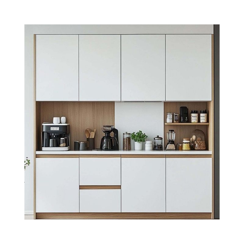 Modern Luxury Solid Wood Sideboard Cabinet with Customized Color Adjustable Height for Hotel Bedroom Dining Living Room Kitchen
