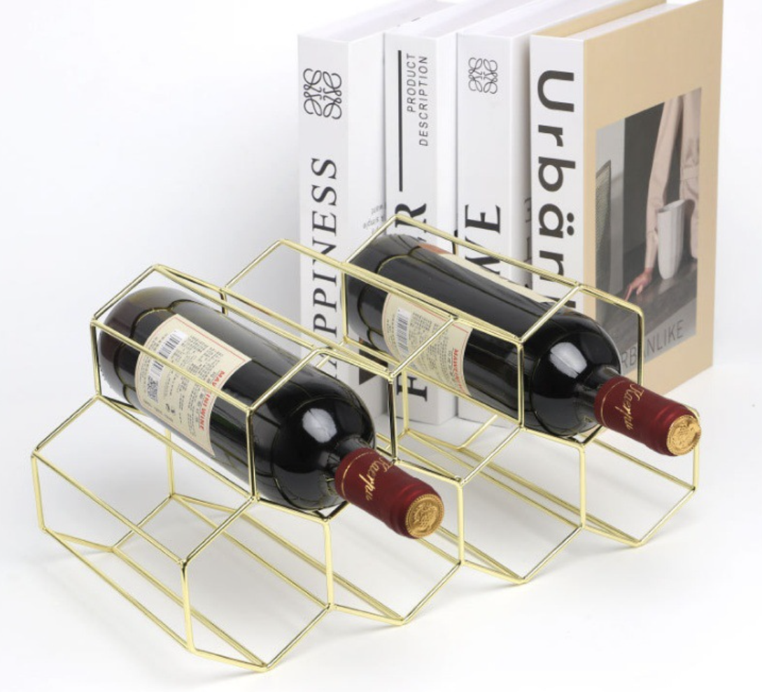 Iron Wine Storage Rack Display Rack Gold Wine Bottle Holder