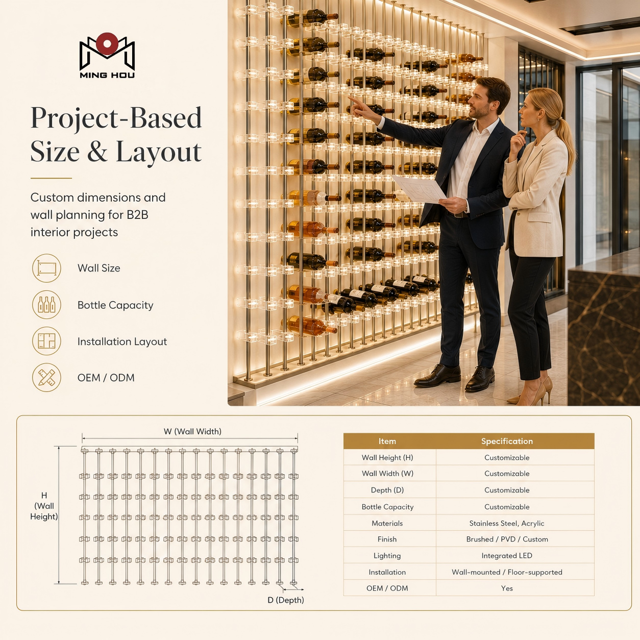 Factory Bottle Display Rack Luxury Wine Cabinet Bottle Organizer Display Wine Display Stand Acrylic Wine Rack