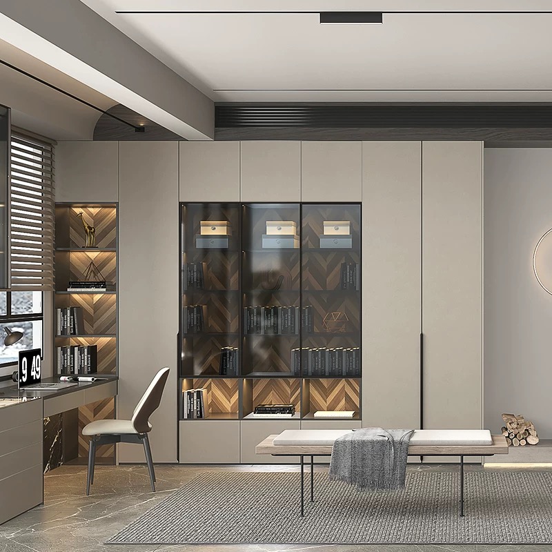 Elabor Luxury Built-In Minimalist Wardrobe System With Sliding Glass Doors Drawer Storage 5-Year Warranty