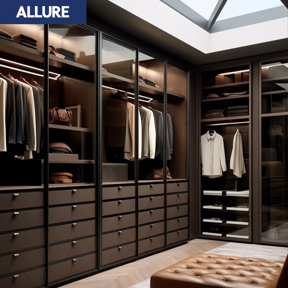 Allure Customized Easy Assembly Classic Latest Plywood Otomi Furniture Bangladesh Price Oak Wardrobe Double Door