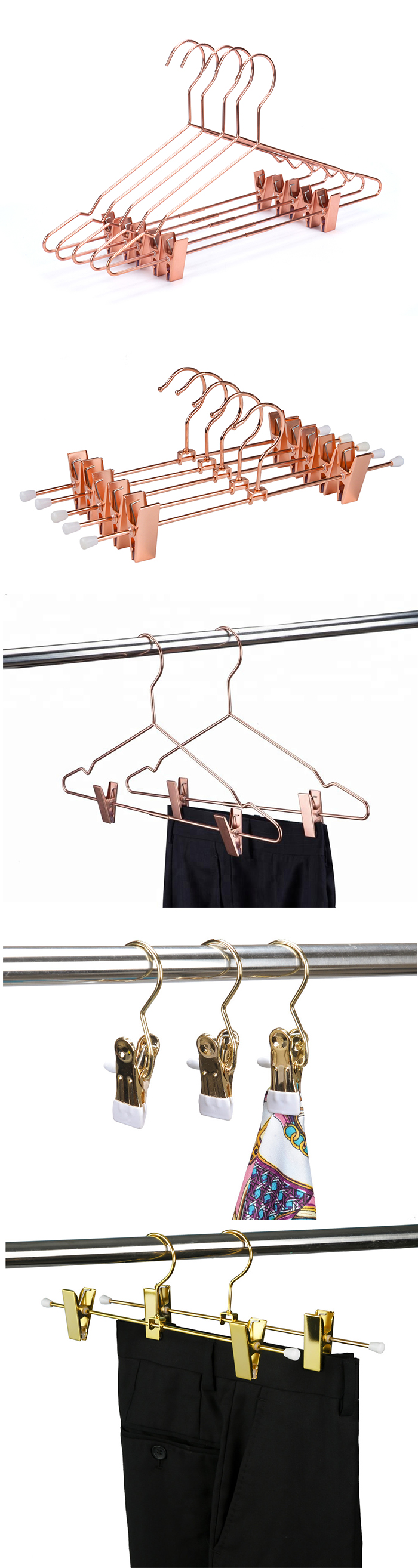Gold Antique Brass Metal Clothing Garment Coat Pant Gold Metal Coat Hangers for Clothes