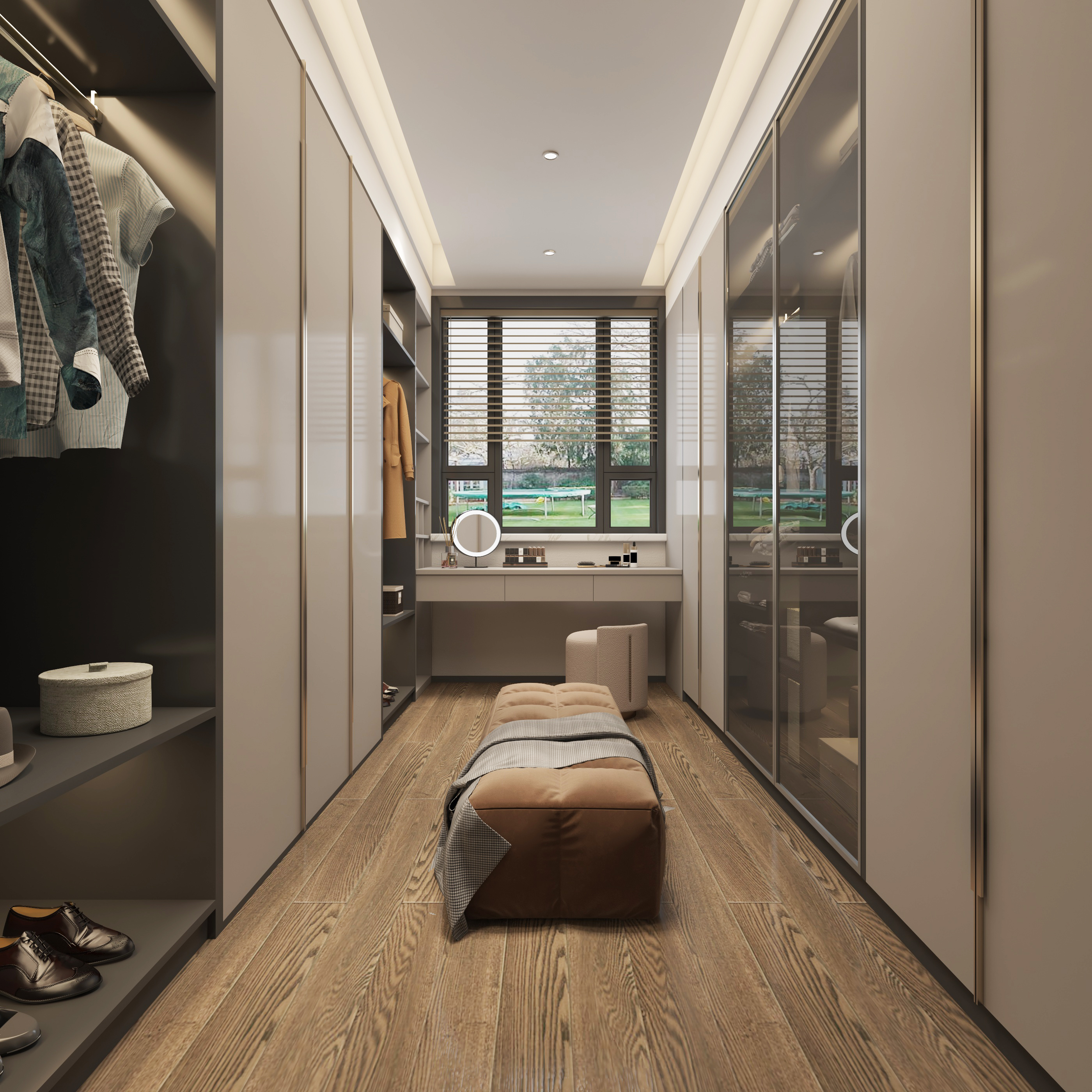 Black Glass Wooden Wardrobe Light Walk-in Closet Customizable Aluminum Frame Modern Bedroom Furniture Durable Eco-Friendly Hotel
