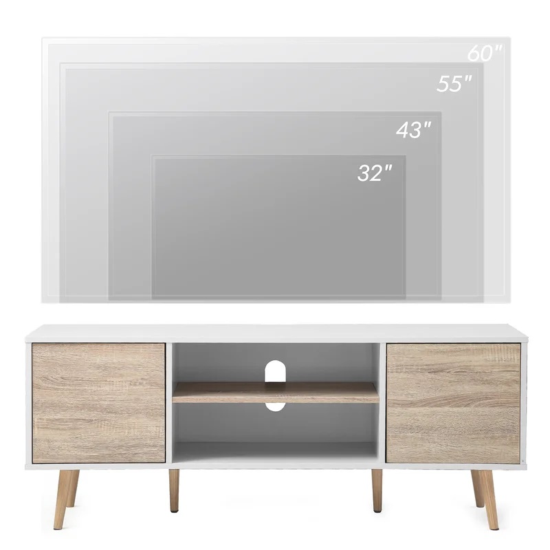 Modern TV Stand Furniture Wood TV Stand and Coffee Table White Corner Table Living Room Furniture TV Cabinet Stand