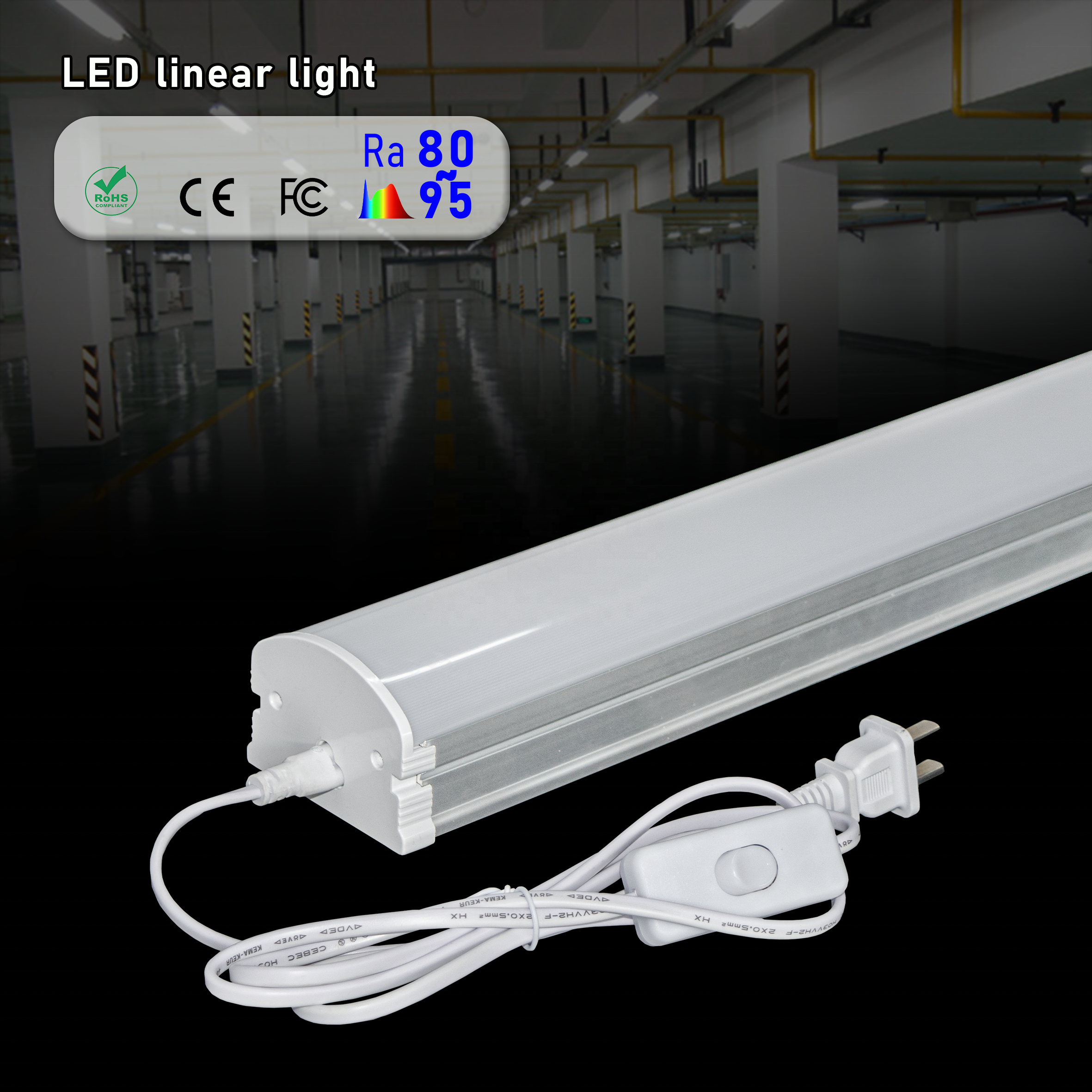 High Lumen 0.6/1.2/1.5/2.4metre Hanging Industrial Linear High Bay Light Led Linear Light