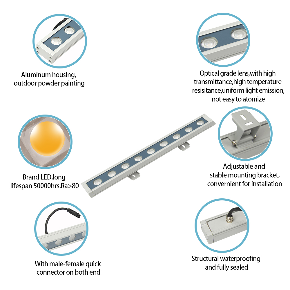 High Voltage 110V 220V Wall Washer City Color Light Smart 9WLED Building Facade Wall Washer Lighting