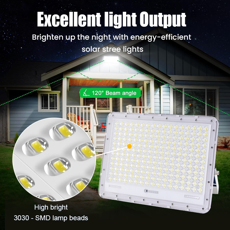 IP65 Waterproof SMD Aluminum LED Solar Flood Light with Remote Control Radar Sensor for Outdoor Garden Lighting