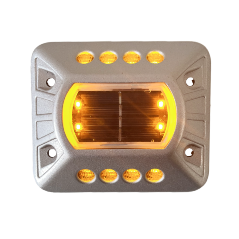 6 Led IP68 Low-profile Aluminum Compression Solar Road Stud Airport Runway Lights Walkway Driveway Deck Solar Cat Eyes