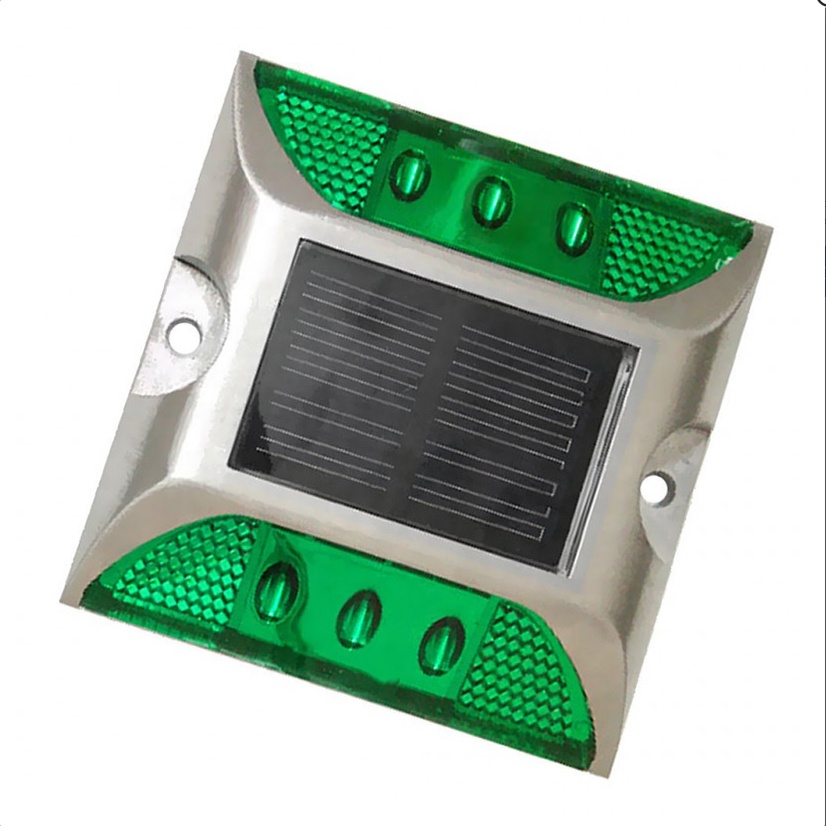 Aluminum Led Solar Panel Road Stud Dock Deck Strobe Light For Motorway Runway