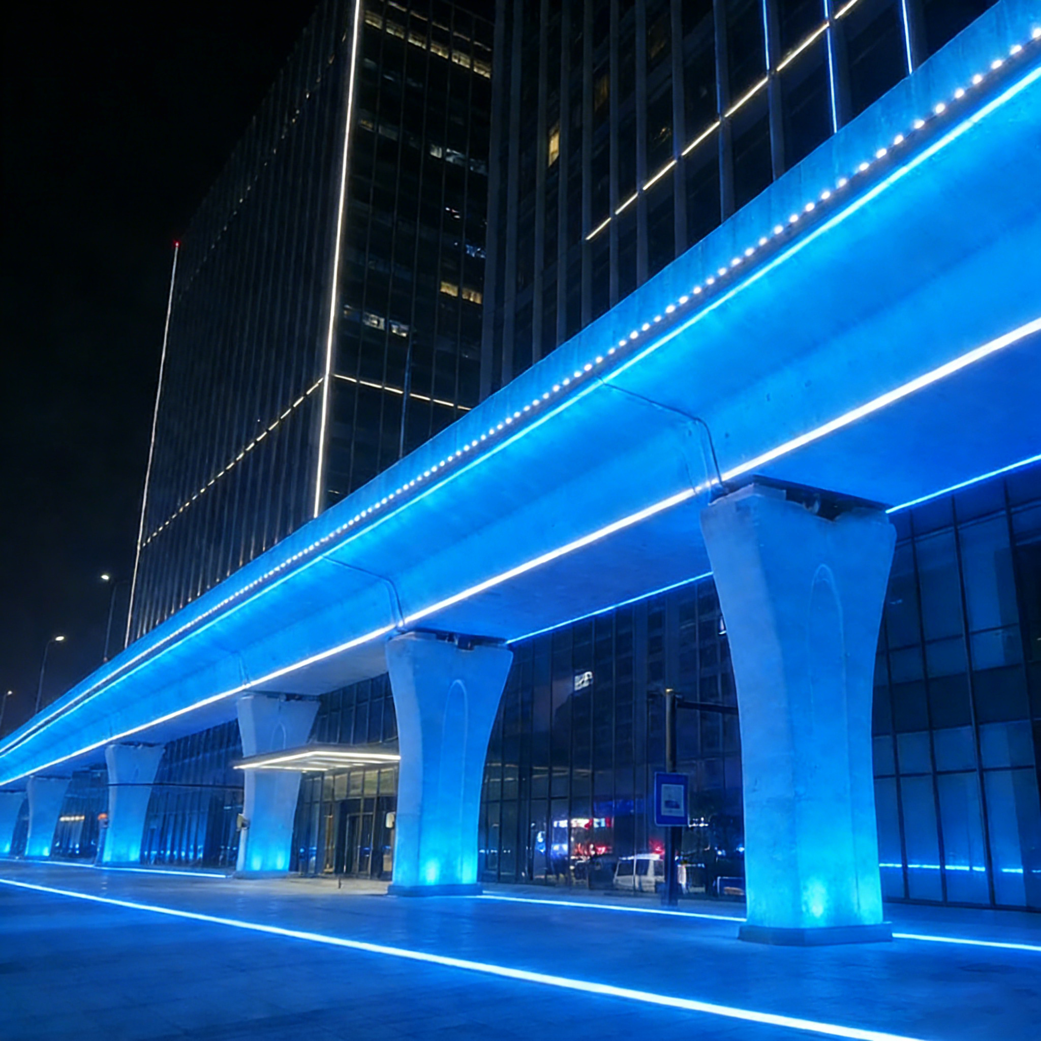 Blue Ocean Wave Lights LED Wall Washer Light DMX IP65 Waterproof Aluminum Linear Water Ripples Lamp for Building Facade Bridge