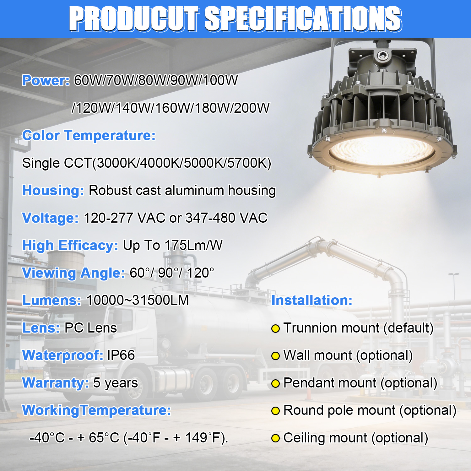 Adjustable Mounting LED Explosion Proof Light For Chemical Factory Areas, Ships, Oil Tankers,flammable And Explosive Places