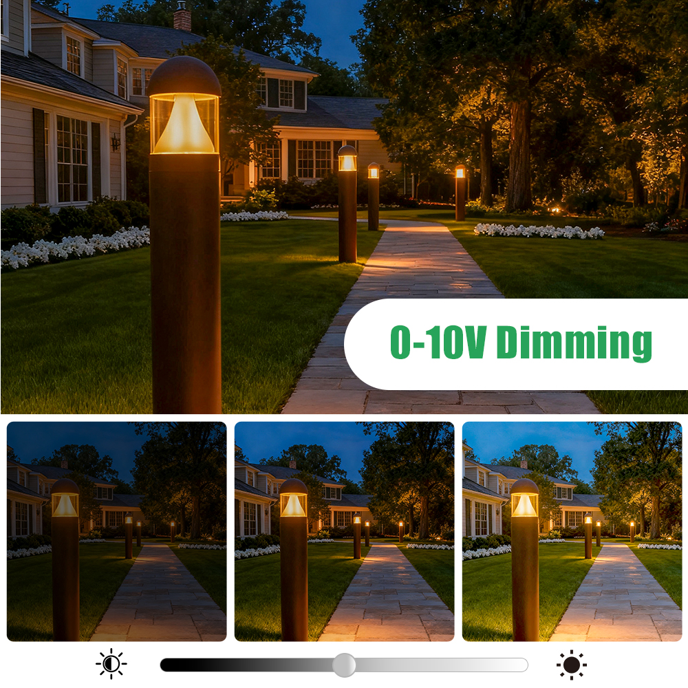 High Voltage AC120V 277V Luxury Bollard Light Lawn Courtyard Driveway Pathway Modern Outdoor Landscape Path Light