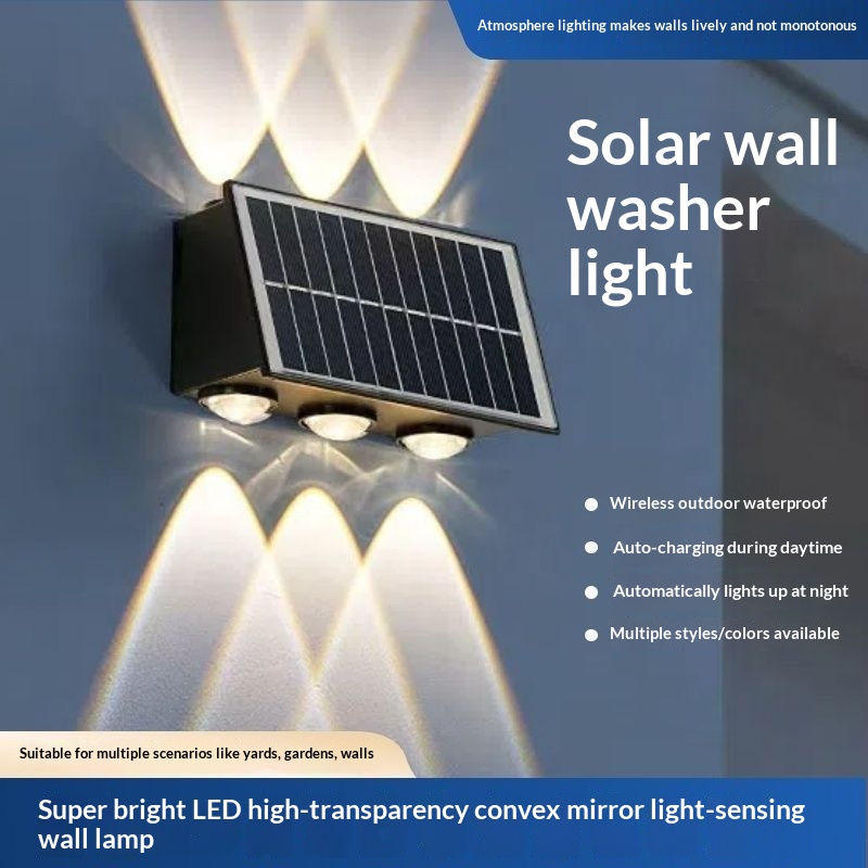 High Quality Smart Solar Outdoor LED Wall Washer Light Waterproof Garden Decoration Low Price Wall Washer Lamp Sconce Fixture