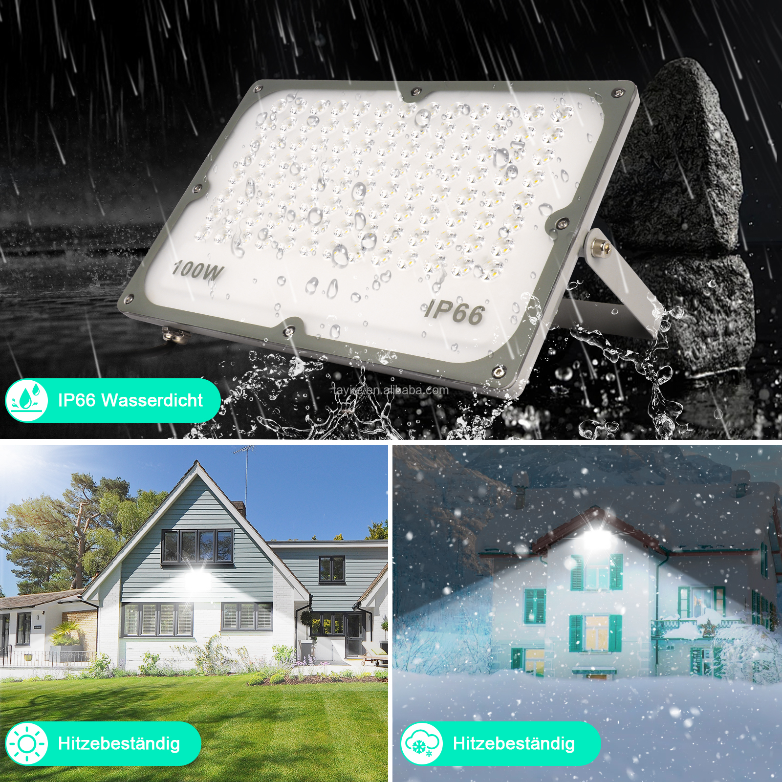 High Brightness Waterproof LED Floodlight Cool White 30W-400W Outdoor Garden Park Yard Garage Lighting Sports Stadium Spotlight