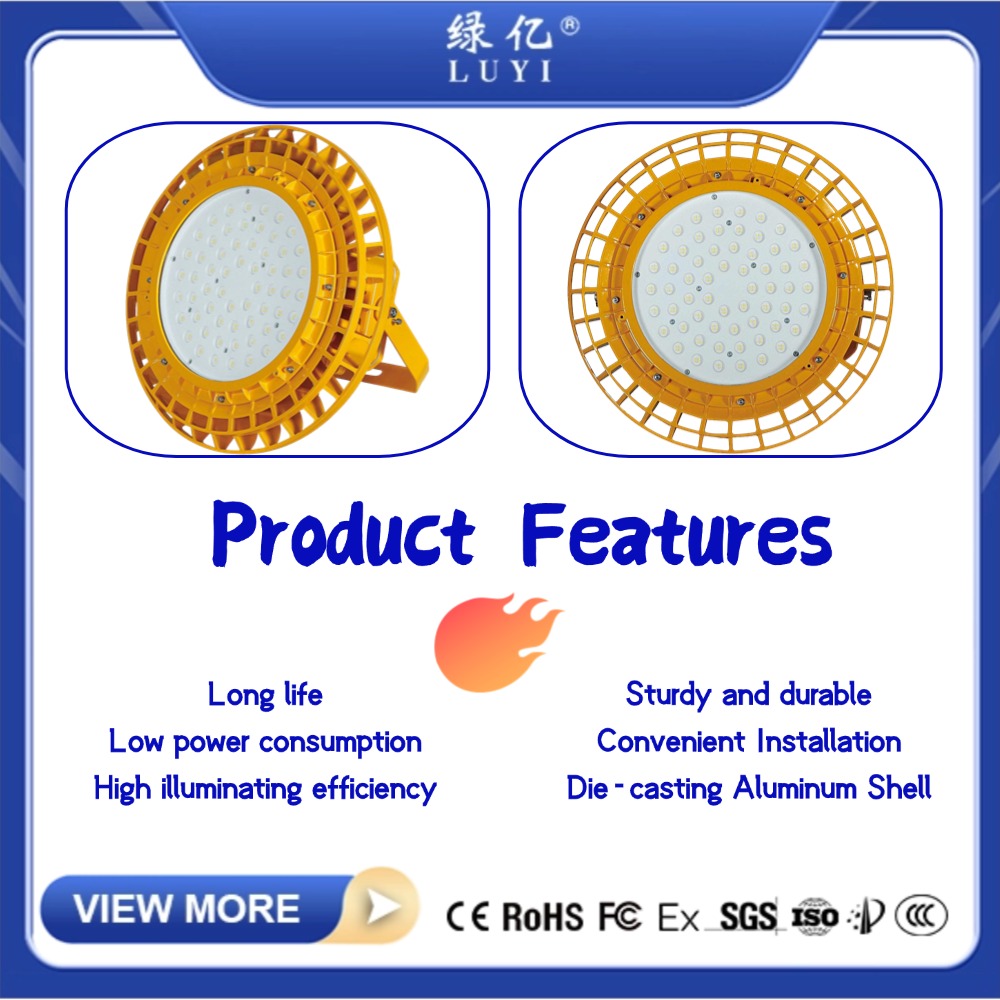 IP65 LED Explosion-Proof Light for High Temperature Factory Workshops 100W/150W/200W Options