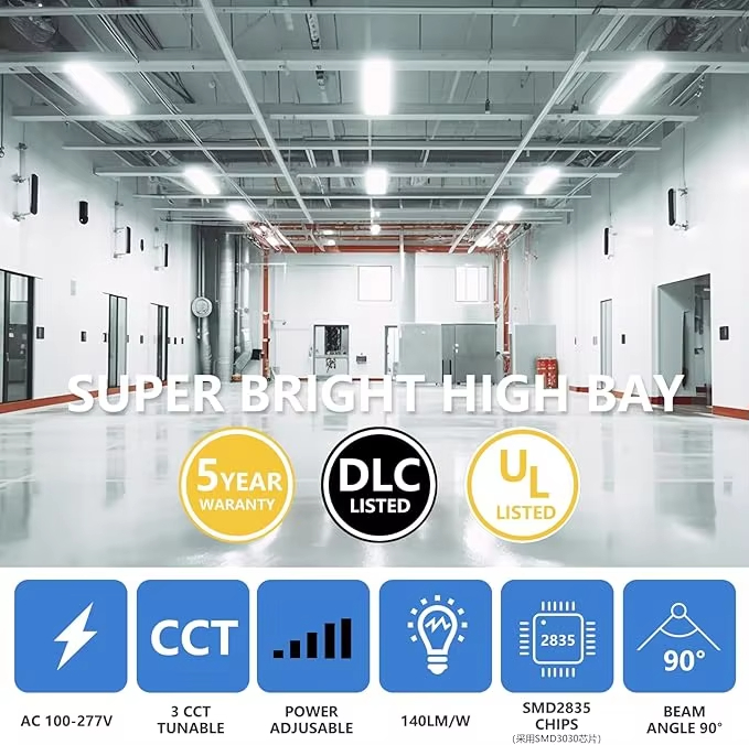 Baylight Usa In Stock 80W-400W 3CCT&amp;3WATT IP65 Motion Sensor 2ft/4ft Linear High Bay for Workshop Panel garage Warehouse Shop