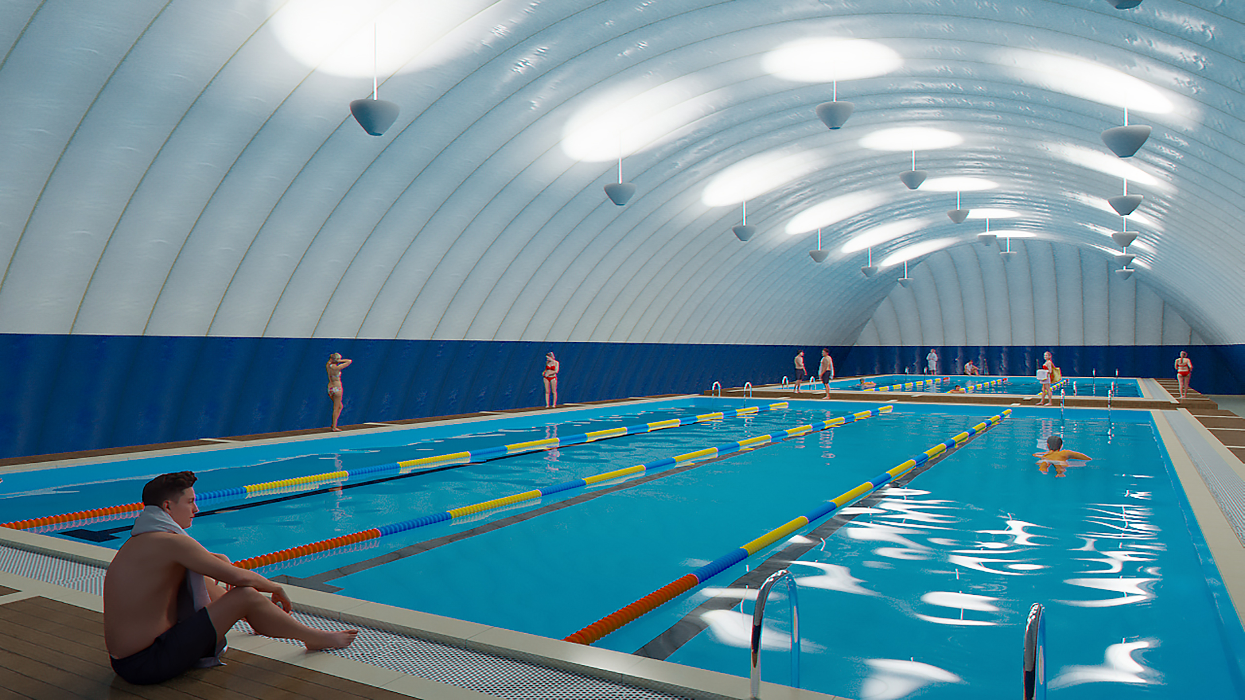 Customizable Inflatable Membrane Building For All Weather Football Pitch Soccer Field Tennis Court And Basketball Gym