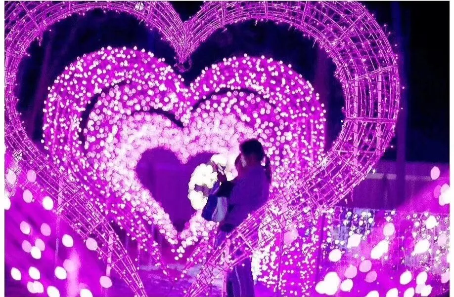 LED Heart Arch Tunnel Wedding Romantic Walkway Lighting