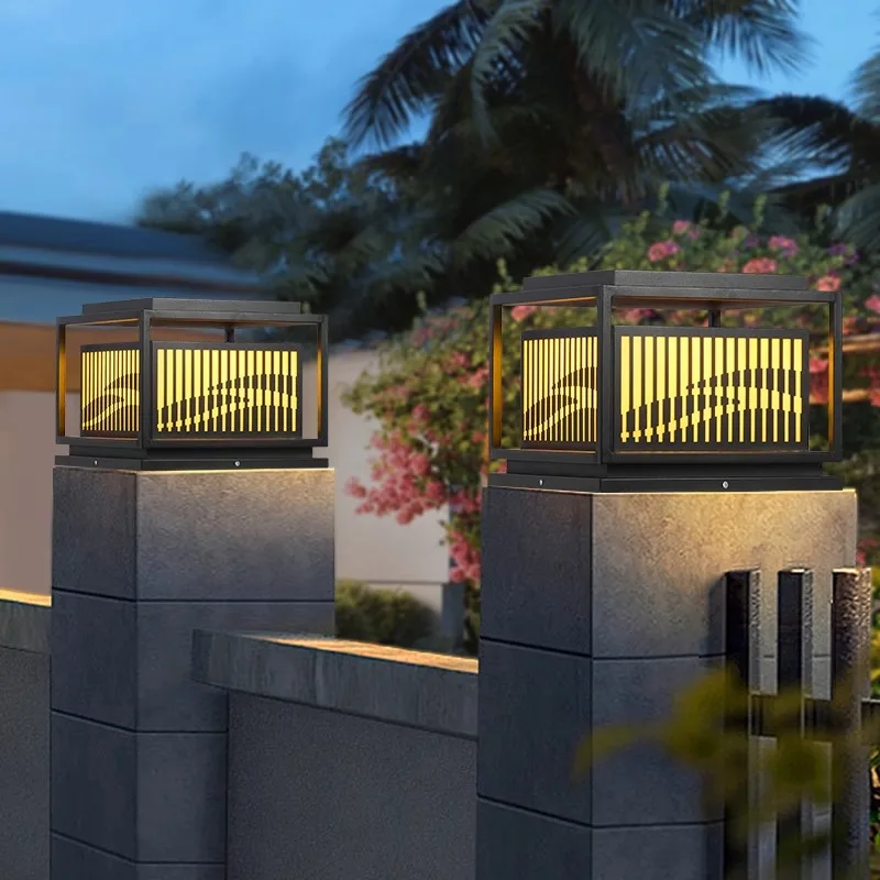 2024 Outdoor LED Courtyard Light Waterproof Aluminum Street Lamp With Pillar Top Fence Cap Door Post Landscape Facade Lighting