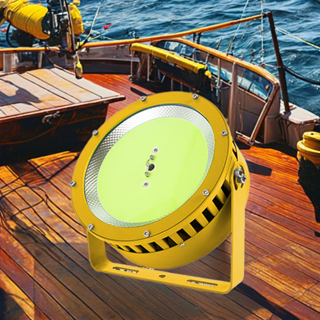 Custom 600W-1200W LED Fishing Lamp Fish Attracting Blue Green Light IP66 Rechargeable 100m Lighting Distance