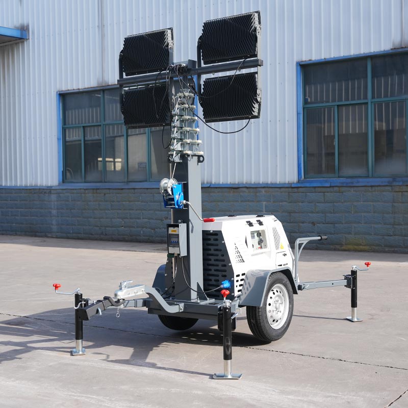 Self Contained Portable Light Tower With Battery Power For Silent Operation Portable Light Tower Battery