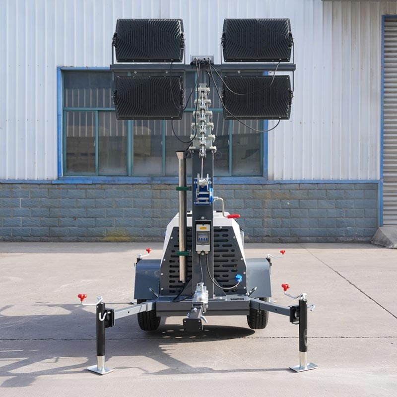 Self Contained Portable Light Tower With Battery Power For Silent Operation Portable Light Tower Battery