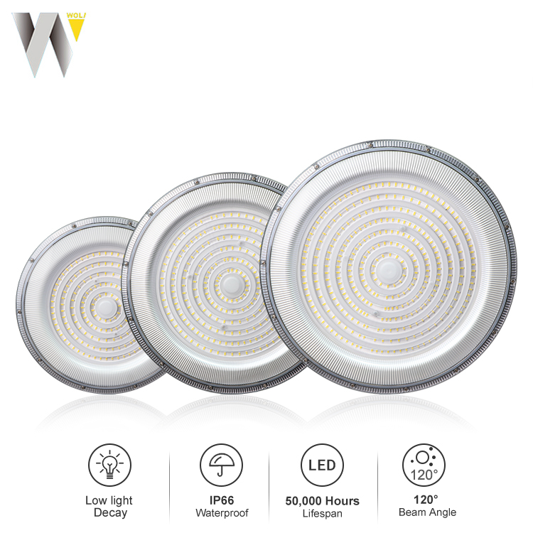 Garage Lighting Ceiling 100 150 200 300 400 Watt Ip66 Aluminum Commercial Warehouse UFO Led High Bay Light