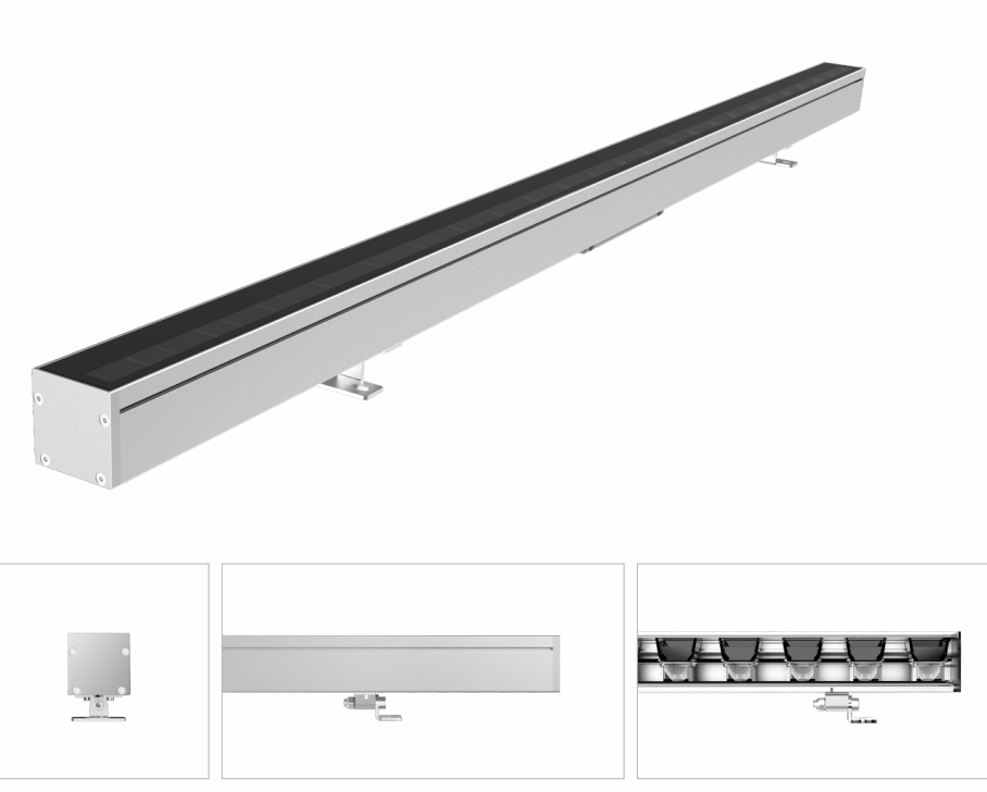 RDM Outdoor Building Facade Lighting 48V 36W 1M DMX RGBW Built-in Grille Anti-Glare Wall Washer Own Mold Design